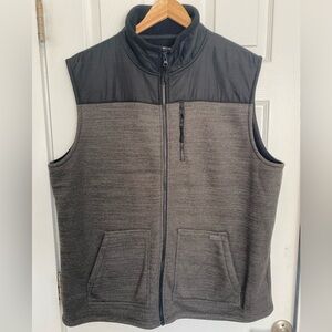 Ascend Xploration Cabela's Fleece Vest Zippered Pockets Men's Gray / Black XXL